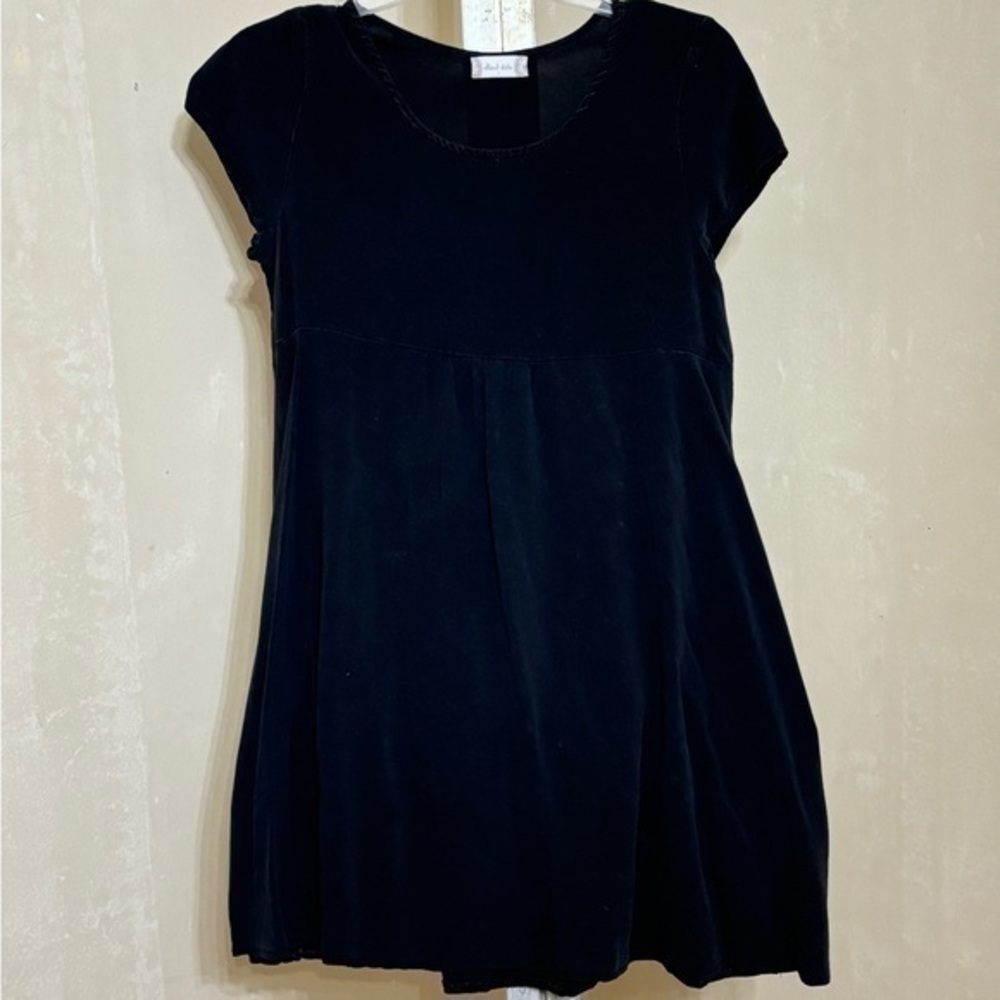 ALTAR’D STATE DISTRESSED BLACK CAP SLEEVE BABY DOLL DRESS SZ SMALL